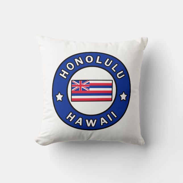 Honolulu Hawaii Throw Pillow (Front)