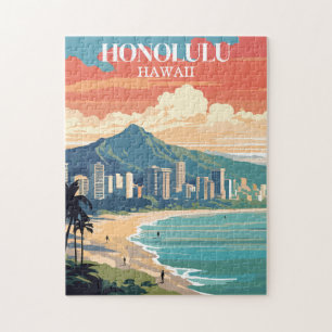 Honolulu, Hawaii: Travel Vintage Jigsaw Puzzle