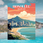 Honolulu, Hawaii: Travel Vintage Postcard<br><div class="desc">Escape to paradise with this vintage postcard featuring the sun-soaked beauty of Honolulu, Hawaii. From the iconic Waikiki Beach to the lush backdrop of Diamond Head, Honolulu offers a perfect blend of tropical relaxation and vibrant island culture. With a retro-inspired design, this postcard captures the exotic charm of Hawaii's capital,...</div>