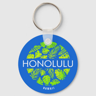 Honolulu Hawaii Tropical Custom Name Keychain