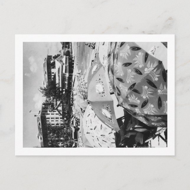 Honolulu, Hawaii - View of Waikiki Beach Postcard (Front)