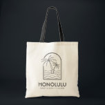 Honolulu Hawaii Wedding Weekend Destination Tote Bag<br><div class="desc">Welcome your Honolulu Hawaii wedding guests with these custom wedding welcome bags! Embrace the sunny spirit with this classic tote featuring a palm tree and ocean line sketch design. Customize it with the name and location of your wedding. Give your guests a stylish gift to be used long after the...</div>