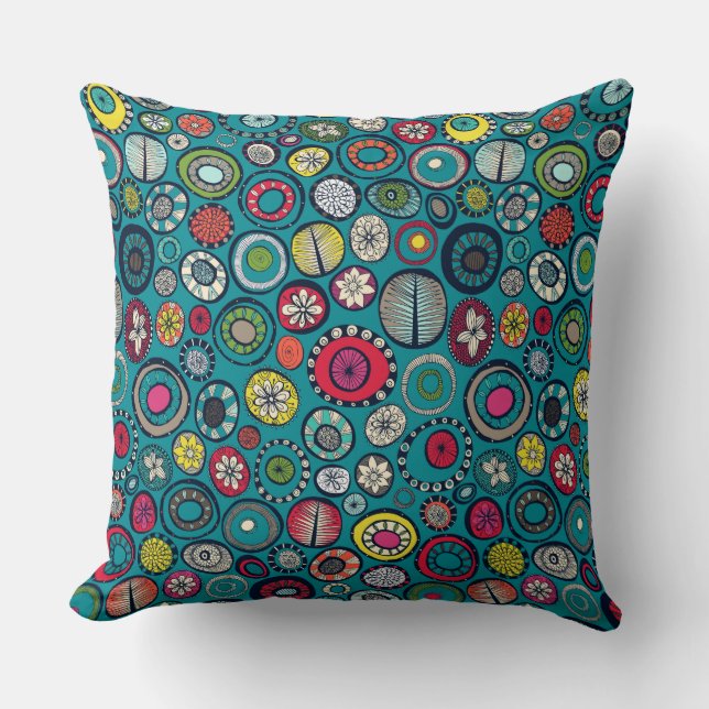 Honolulu hoops blue throw pillow (Front)