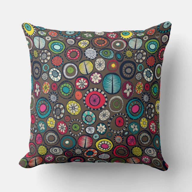 Honolulu hoops brown throw pillow (Front)