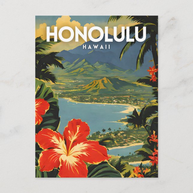 Honolulu Nostalgic Postcard (Front)