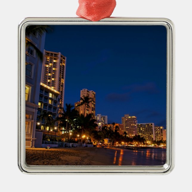 Honolulu, Oahu, Hawaii. Night exposure of Metal Ornament (Front)