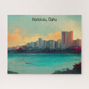 Honolulu Oahu Panorama View Cityscape Jigsaw Puzzle