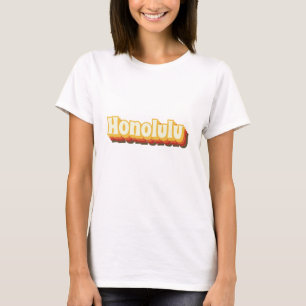 Honolulu Retro Vintage Text T-Shirt