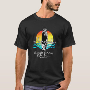 Honolulu South Shore Oahu Hawaii Surfer Souvenir T-Shirt