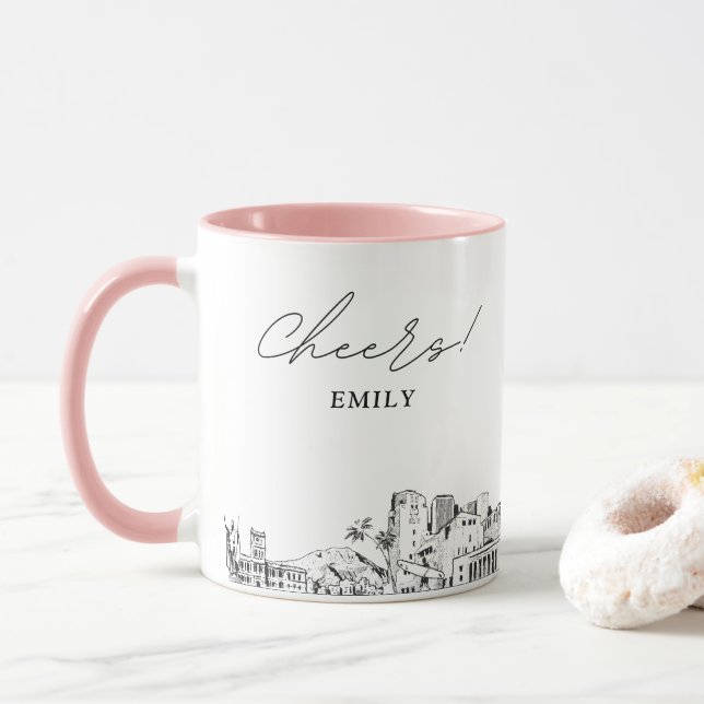 Honolulu Wedding Personalized Coffee Mug (With Donut)