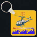 Honor in every thread light orange yellow keychain<br><div class="desc">**Honor in Every Thread** art design depicts a powerful scene of an American military helicopter deploying soldiers onto the battlefield while brave troops salute in respect to veterans. Symbolizing courage, duty, and national pride, the artwork celebrates the sacrifice and strength of heroes, transforming products into meaningful tributes to service and...</div>