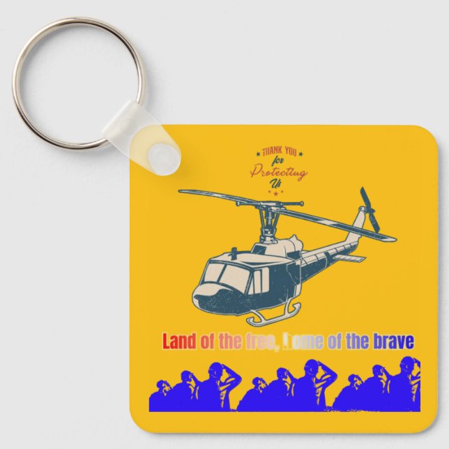 Honor in every thread light orange yellow keychain (Front)