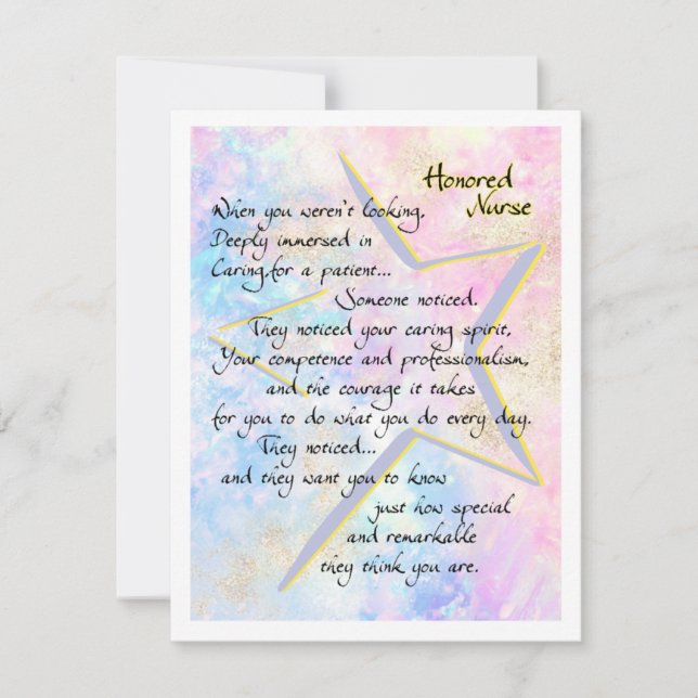 Honor Nurse Thank You Card (Front)