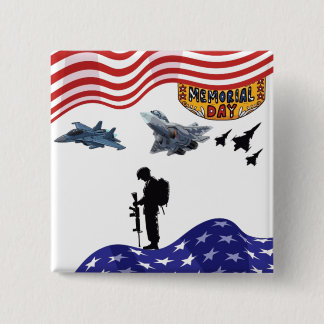 Honor on memorial day white 2 inch square button