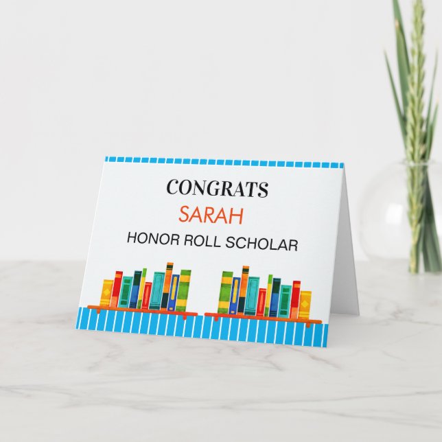 Honor Roll! Custom Report Card Congrats! (Front)