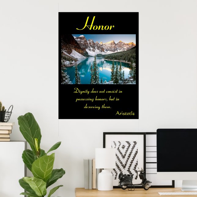 Honor Soars Over Majestic Mountain Peaks Poster (Home Office)