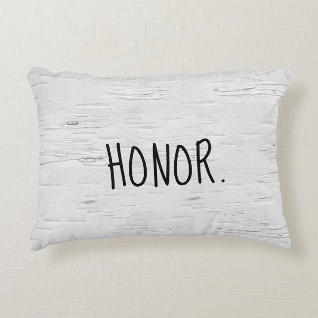 HONOR Text On Birch Tree  Accent Pillow (Front)