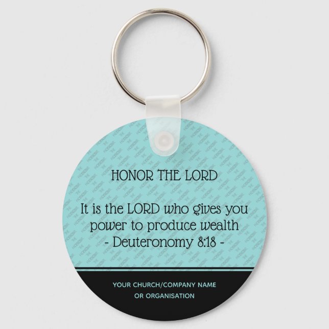 HONOR THE LORD Church Business Personalized Keychain (Front)