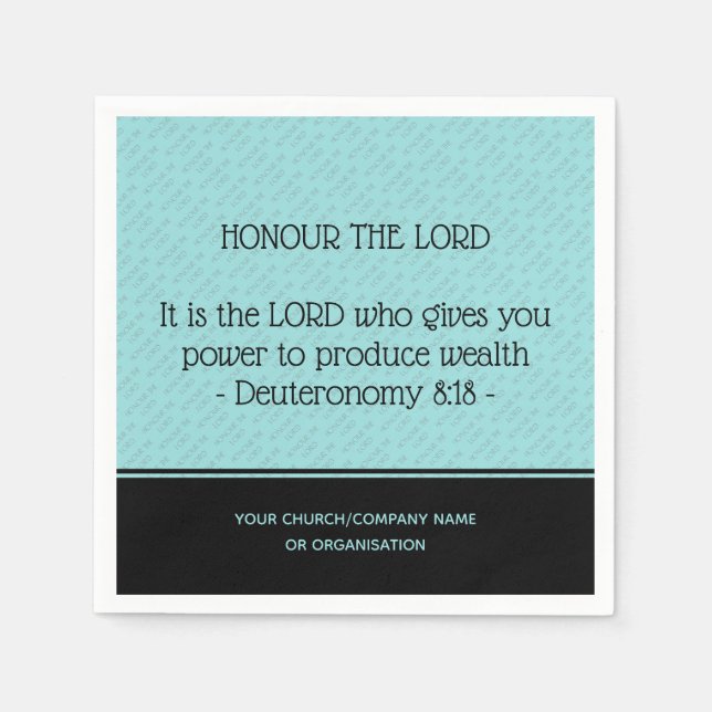 HONOR THE LORD Church Business Personalized Paper Napkin (Front)