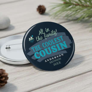 Honorary Family Characters Coolest Cousin ID1317 4 Inch Round Button