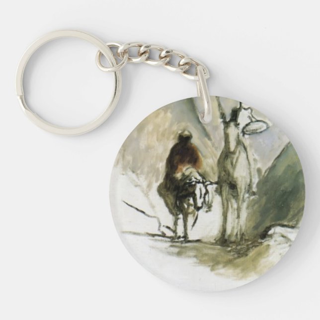 Honore Daumier- Don Quixote, Sancho Pansa Keychain (Front)