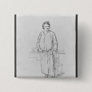 Honore de Balzac 2 Inch Square Button
