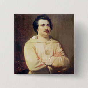 Honore de Balzac  in his Monk's Habit, 1829 2 Inch Square Button