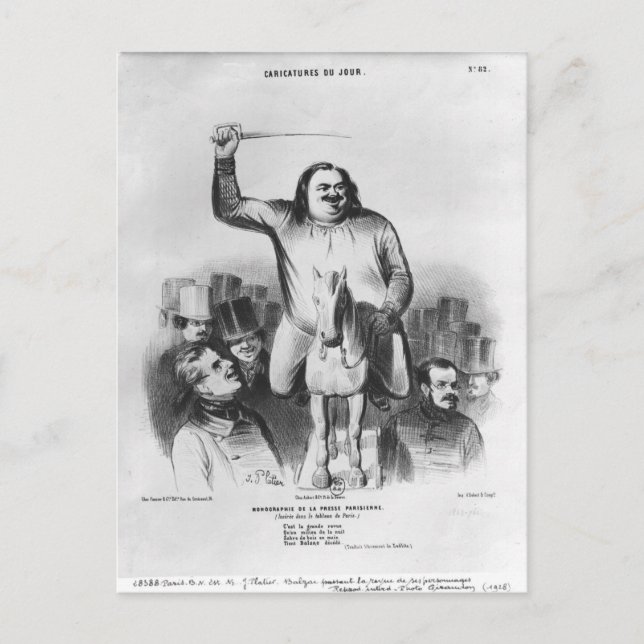 Honore de Balzac Postcard (Front)