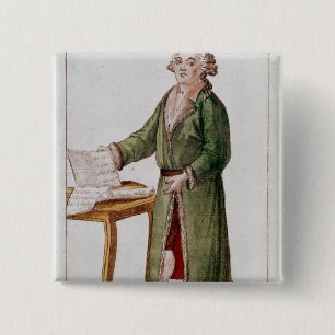 Honore Gabriel Riqueti Mirabeau 2 Inch Square Button