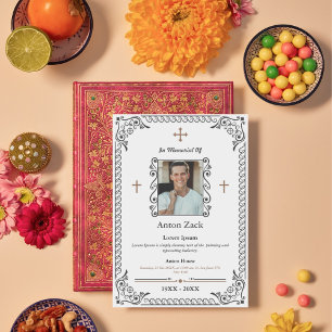 Honorer leur mémoire : Ornate Funeral Invitation