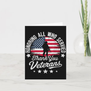 Honoring All Who Served Thank You Veterans Day Mil Card