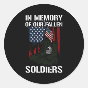 Honoring Heroes In Memory Of Our Fallen Sol Memori Classic Round Sticker