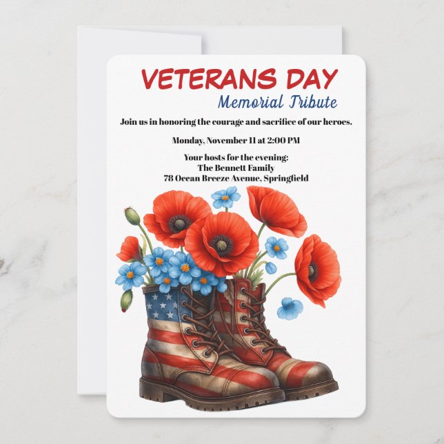 Honoring Heroes | Veterans Day Tribute Invitation (Front)