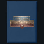 Honoring Our Fallen Heroes / Refrigerator Magnet<br><div class="desc">✨ Decorative magnet to commemorate Memorial Day featuring a "Honoring Our Fallen Heroes" metallic shield design. Adjust the graphic size, background color, and available filters to your liking to personalize your product. ✨ Decorative magnet to commemorate Memorial Day with a "Honoring Our Fallen Heroes" metallic shield design. Adjust the graphic...</div>