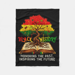Honoring Past Inspiring Future Black Fleece Blanket