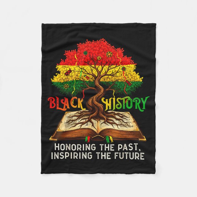 Honoring Past Inspiring Future Black Fleece Blanket (Front)