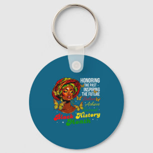 Honoring past inspiring future black history keychain