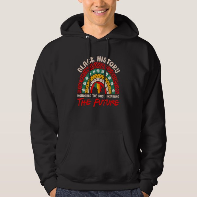 Honoring Past Inspiring Future Rainbow Pride Black Hoodie (Front)