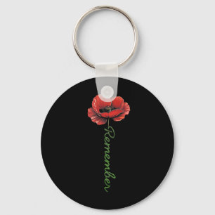 Honour And Remember Poppy Flower Language Crew Sum Keychain