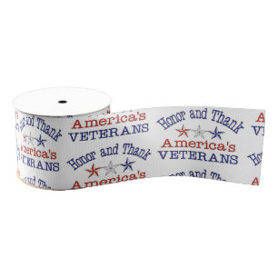 Honour and Thank American Veterans Ribbon Grosgrain Ribbon