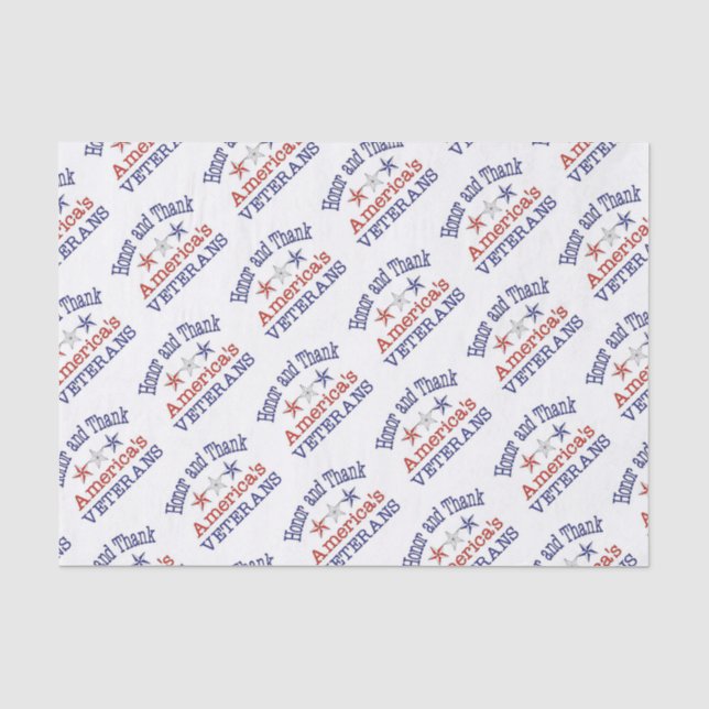 Honour and Thank American Veterans Tissue Paper (Front)