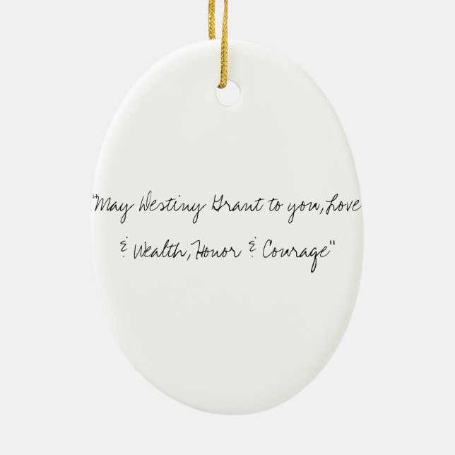 Honour & Courage Ceramic Ornament (Back)