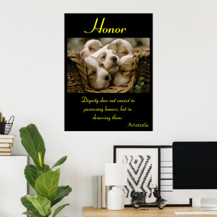 Honour Cradles Puppies in Cozy Rest Poster