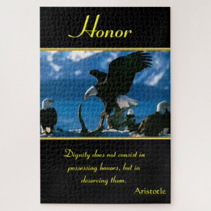 Honour eagles on the ocean shore standing  jigsaw puzzle