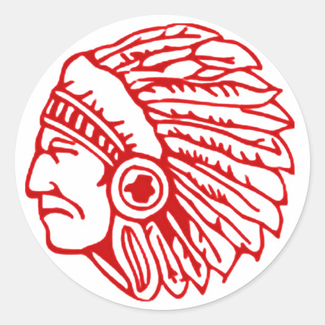 Honour Native Americans with Our Red Indian Design Classic Round Sticker (Front)
