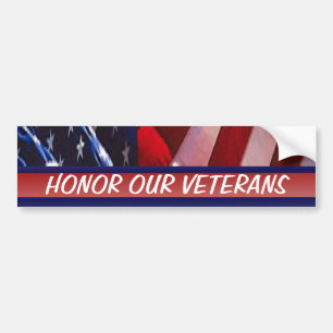 Honour Our Veterans Patriotic Military Bumper Sticker