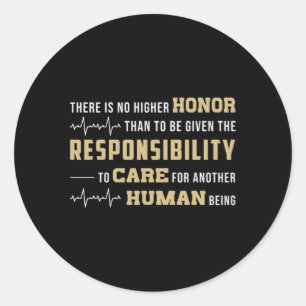 Honour Paramedic Fits Aid Ambulance EMS EMT Funny Classic Round Sticker