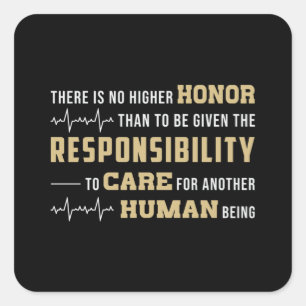 Honour Paramedic Fits Aid Ambulance EMS EMT Funny Square Sticker
