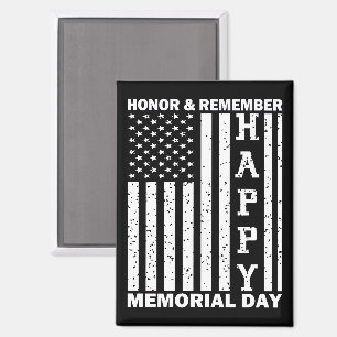 Honour Remember Happy Memorial Day Usa Flag Magnet