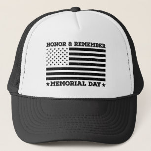 Honour Remember Memorial Day Patriotic Design Funn Trucker Hat